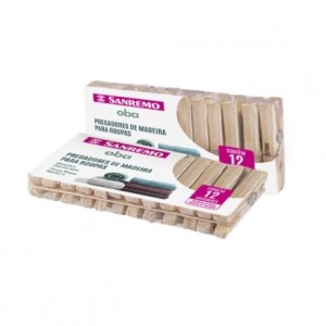 PRENDEDOR DE ROUPA C/12 MADEIRA