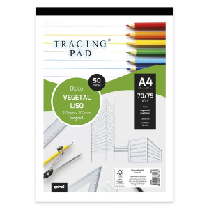 BLOCO VEGETAL LISO A4 70/75G TRACING PAD 81531 SPIRAL BL 50 FL