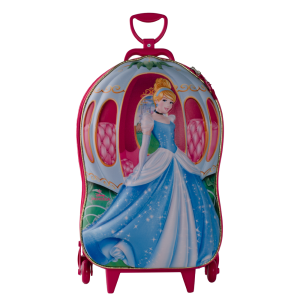 MALA INFANTIL PRINCESA CINDERELA DIPLOMATA COM RODINHA TRIPLA