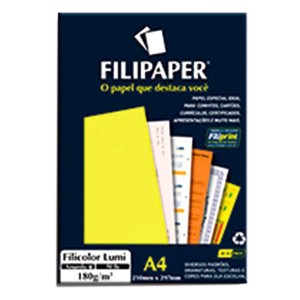 PAPEL COLOR PLUS FLILIPAPER 180g 50fls AMARELO LUMI