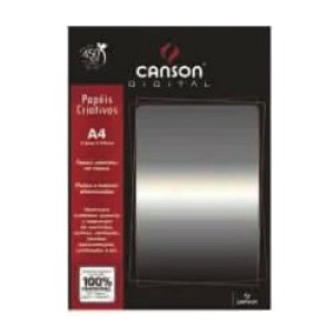 PAPEL PEROLIZADO DIGITAL 250GR C/15FLS CANSON PRETO