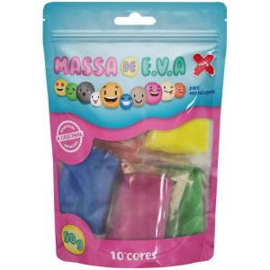 MASSA DE E.V.A 50GRS 10 CORES MAKE+
