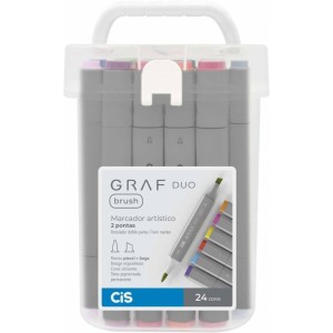 CANETA MARCADOR CIS GRAF DUO  ESTOJO C/24