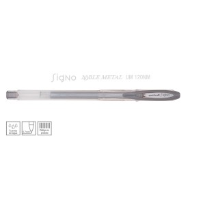 CANETA GEL UNIBALL NOBLE METAL UM-120NM