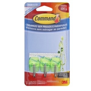 Gancho Command Utensílios Transparente Verde