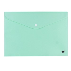 PASTA C/ BOTÃO HORIZONTAL - OFÍCIO TONS PASTEL VERDE