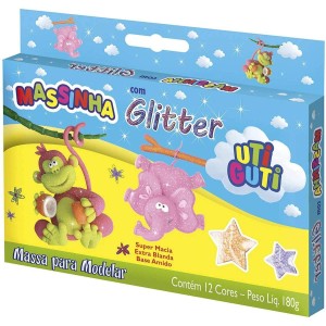 MASSA DE MODELAR C/GLITTER C/12 CORES