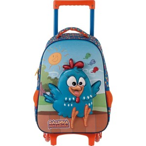 MOCHILA C/RODINHA GALINHA PINTADINHA FELIZ - XERYUS