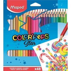 LÁPIS DE COR COLOR PEPS 48 CORES TRIANGULAR MAPED
