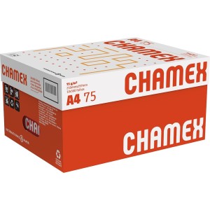 PAPEL SULFITE 75G ALCALINO 210X297 A4 CHAMEX BRANCO - CAIXA COM 10 RESMAS