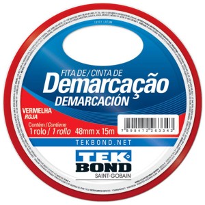FITA DEMARCAÇÃO DE SOLO 48X15 VERMELHA TEKBOND