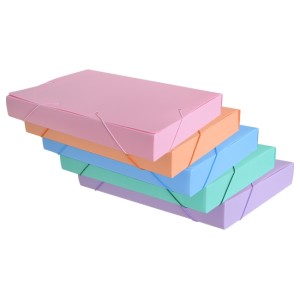 PASTA COM ABA ELÁSTICA 4CM TONS PASTEIS ACP SALMAO