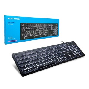TECLADO C/ FIO TECLAS CHOCOLATE ILUMINAÇÃO BRANCA MULTILASER - TC218