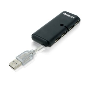 HUB USB SLIM 2.0 4 PORTAS PRETO - REF AC064