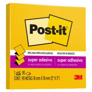 BLOCO REFIL POST IT POP UP 76X76MM 90F AMARELO SOL HB004605141