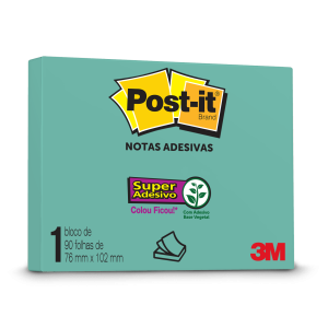 Post-It 3M 76mm X 102mm Azul Aqua 90 Fls HB004655401