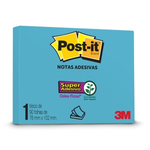 POST-IT 3M 76MM X 102MM AZUL ELÉTRICO 90 FLS HB004657084