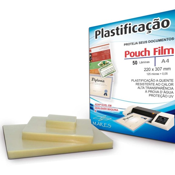 Plastico para Plastificacao Pouch FILM A4 220X307 (0,05)  - Mares