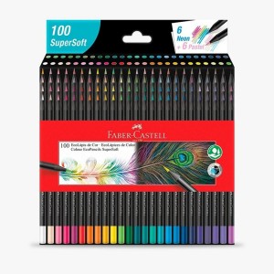 Lápis de Cor EcoLápis SuperSoft 100 Cores Faber-Castell CX 1 UN