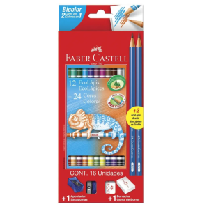 LAPIS DE COR C/12 BICOLOR+KIT - REF-120612+2N