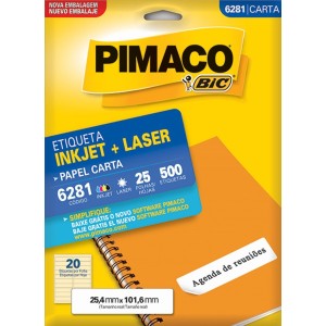 ETIQUETA INKJET + LASER 6281 PIMACO