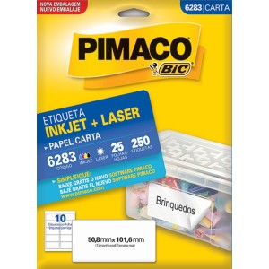 ETIQUETA INKJET + LASER 6283 PIMACO
