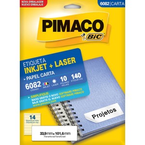 ETIQUETA INKJET + LASER 6082 PIMACO