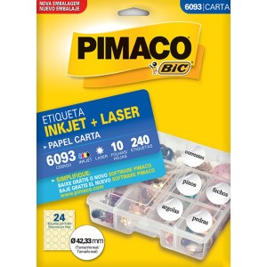 ETIQUETA INKJET + LASER 6093 PIMACO