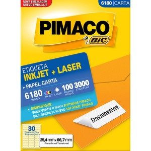 ETIQUETA INKJET + LASER 6180 PIMACO