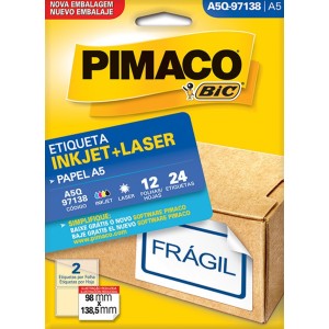 ETIQUETA INKJET + LASER A5Q-97138 PIMACO