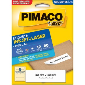 ETIQUETA INKJET + LASER A5Q-35105 PIMACO