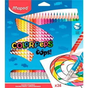LAPIS DE COR 24 CORES COLOR PEPS APAGAVEL- REF-832812 MAPED