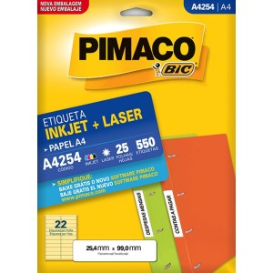 ETIQUETA INKJET + LASER A4254 PIMACO