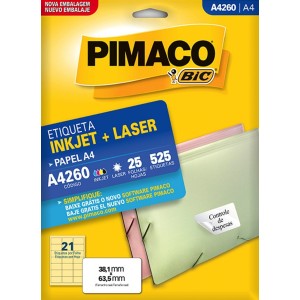 ETIQUETA INKJET + LASER A4260 PIMACO