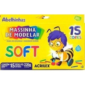 MASSINHA DE MODELAR 15 CORES SOFT ACRILEX