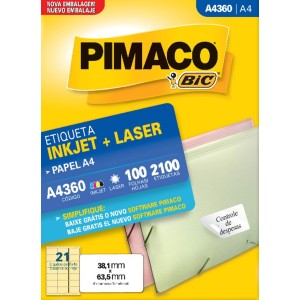 ETIQUETA INKJET + LASER A4360 PIMACO