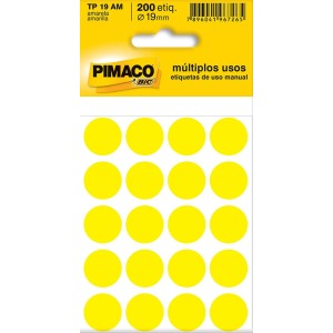 ETIQUETA PARA IDENTIFICAÇÃO TP-19 AMARELA PIMACO