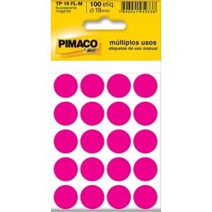 ETIQUETA PARA IDENTIFICAÇÃO TP-19 MAGENTA FLUORESCENTE PIMACO