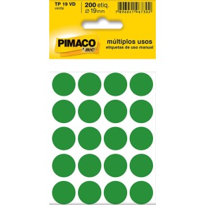 ETIQUETA PARA IDENTIFICAÇÃO TP-19 VERDE PIMACO