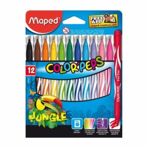 CANETA HIDROGRAFICA COLORPEPS 12 CORES JUNGLE REF-845420