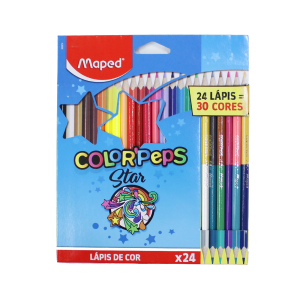 LAPIS DE COR 30 CORES 18 + 6 DUO STAR MAPED REF-832074ZV